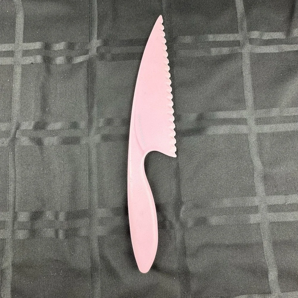 PAMPERED CHEF PINK NYLON KNIFE # 4462 Serrated NoBrown Lettuce Cookware Safe 12